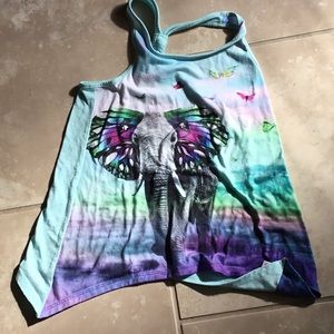A elephant ombre butterfly tank top